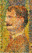 Georges Seurat Detail from La Parade  showing pointillism painting